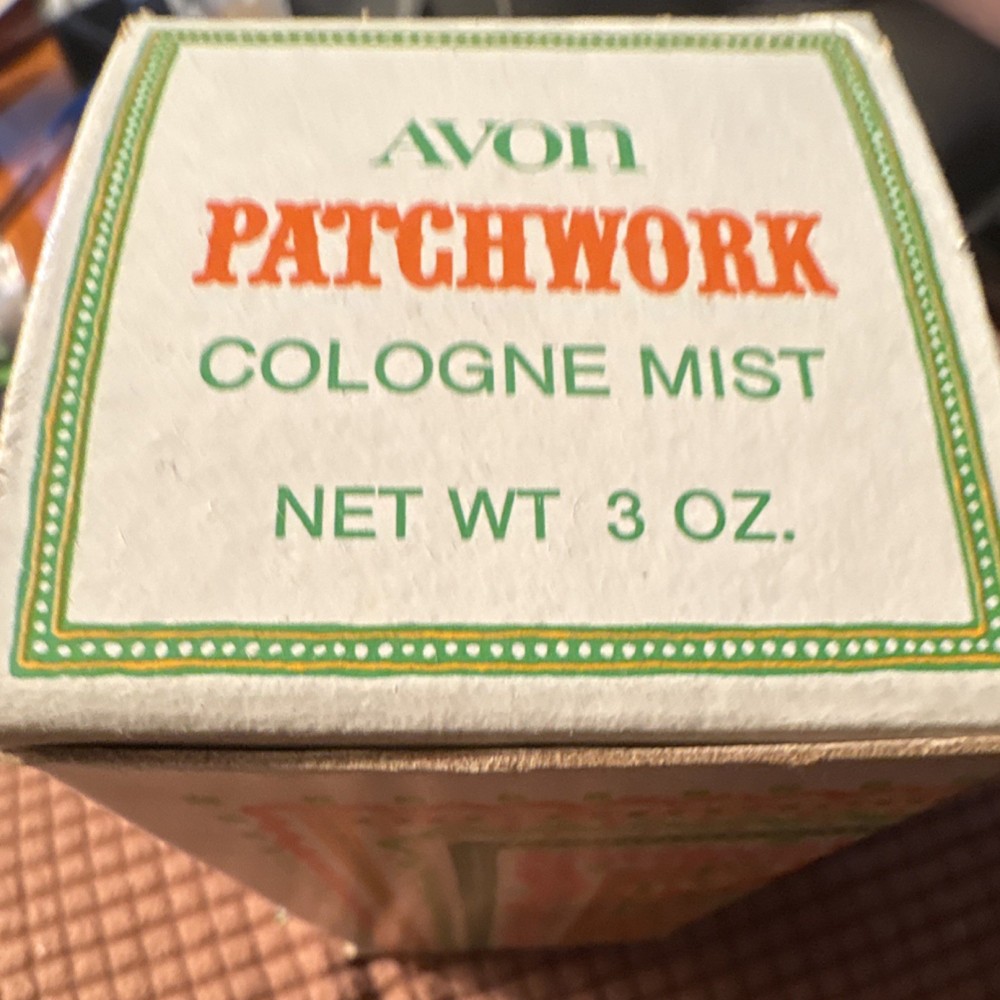 Avon Patchwork Cologne Mist 3 oz Collectible Perfume Bottle with Original Box
