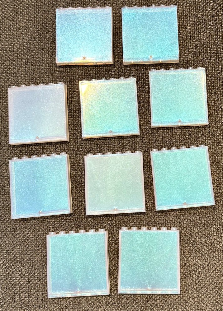Lot of 10 Lego Wall Panels 1x6x5 Satin Trans-Clear - Part #59349