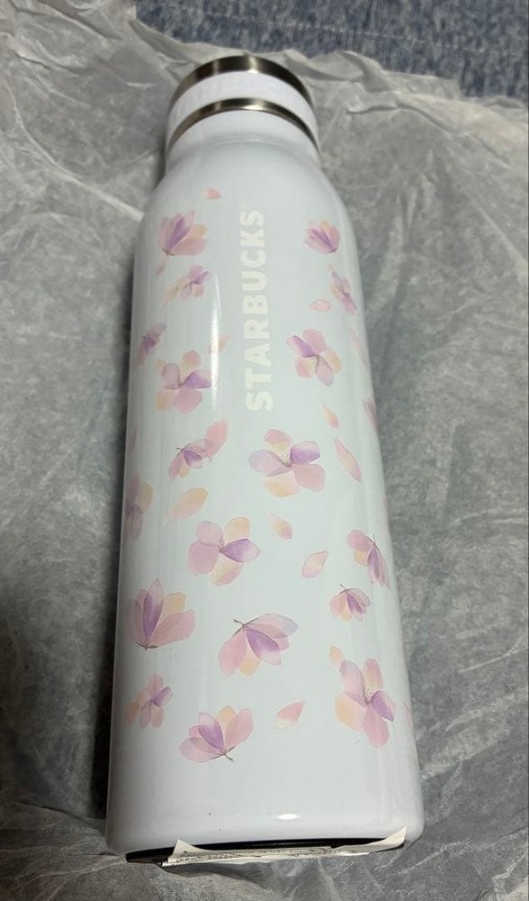 Starbucks Sakura 2025 Stainless Steel Bottle 444ml Blue Cold Hot Keeps Warm