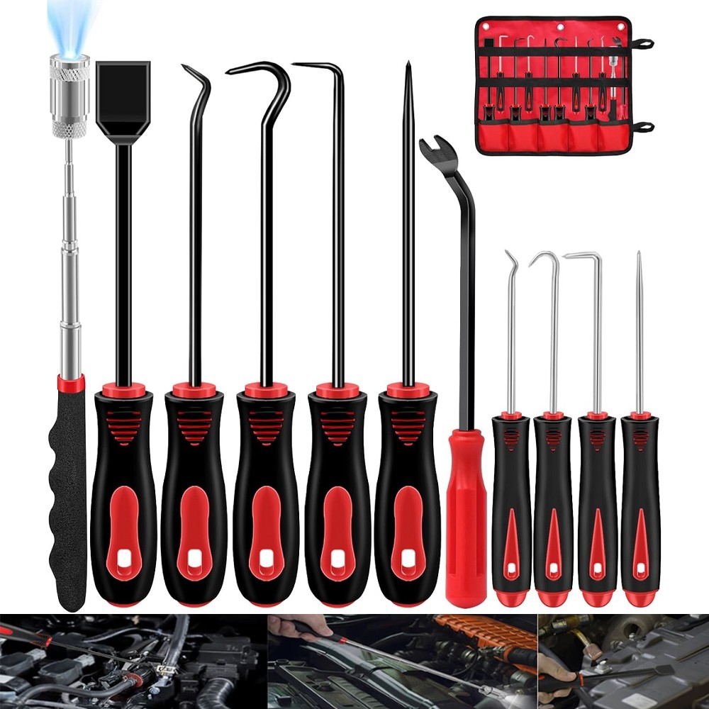 11PCS Precision Pick & Hook Set with Scraper + Magnetic Telescoping Tool Kit NEW