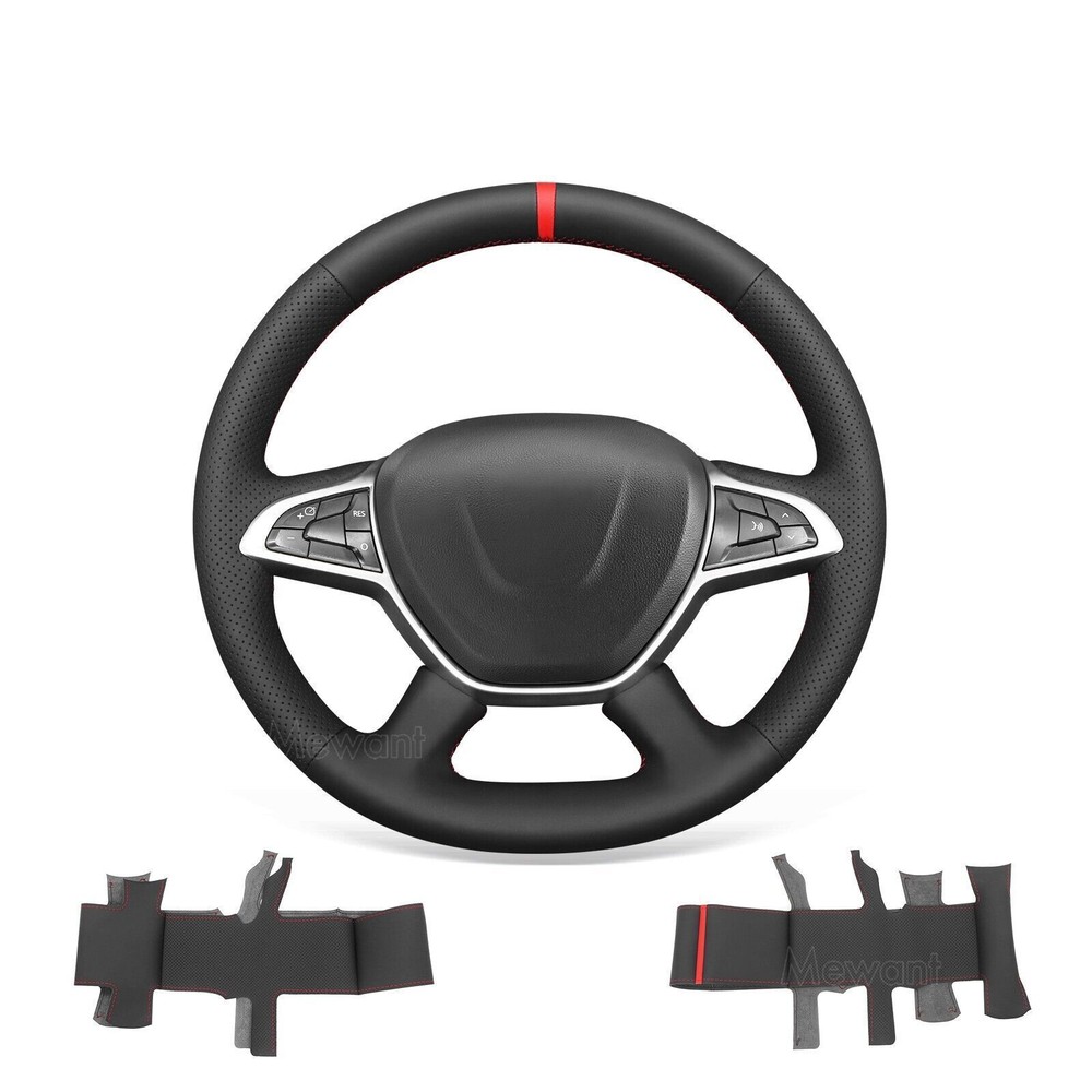 Non-slip PU leather steering wheel cover for Dacia Duster Sandero 2017-2024 models