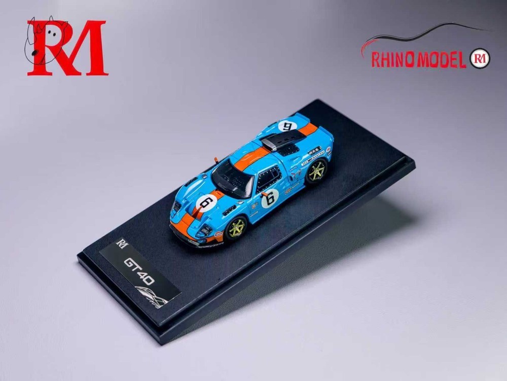 RM 1:64 Gulf Blue Ford GT40 Racing Sports Model Diecast Car Gift Collection