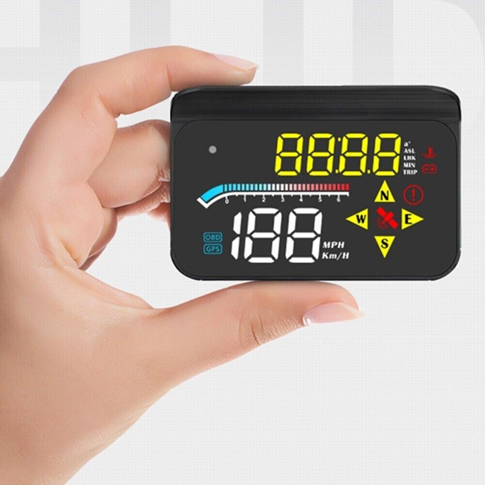 Car HUD Display with GPS Speedometer and Overspeed Alarm