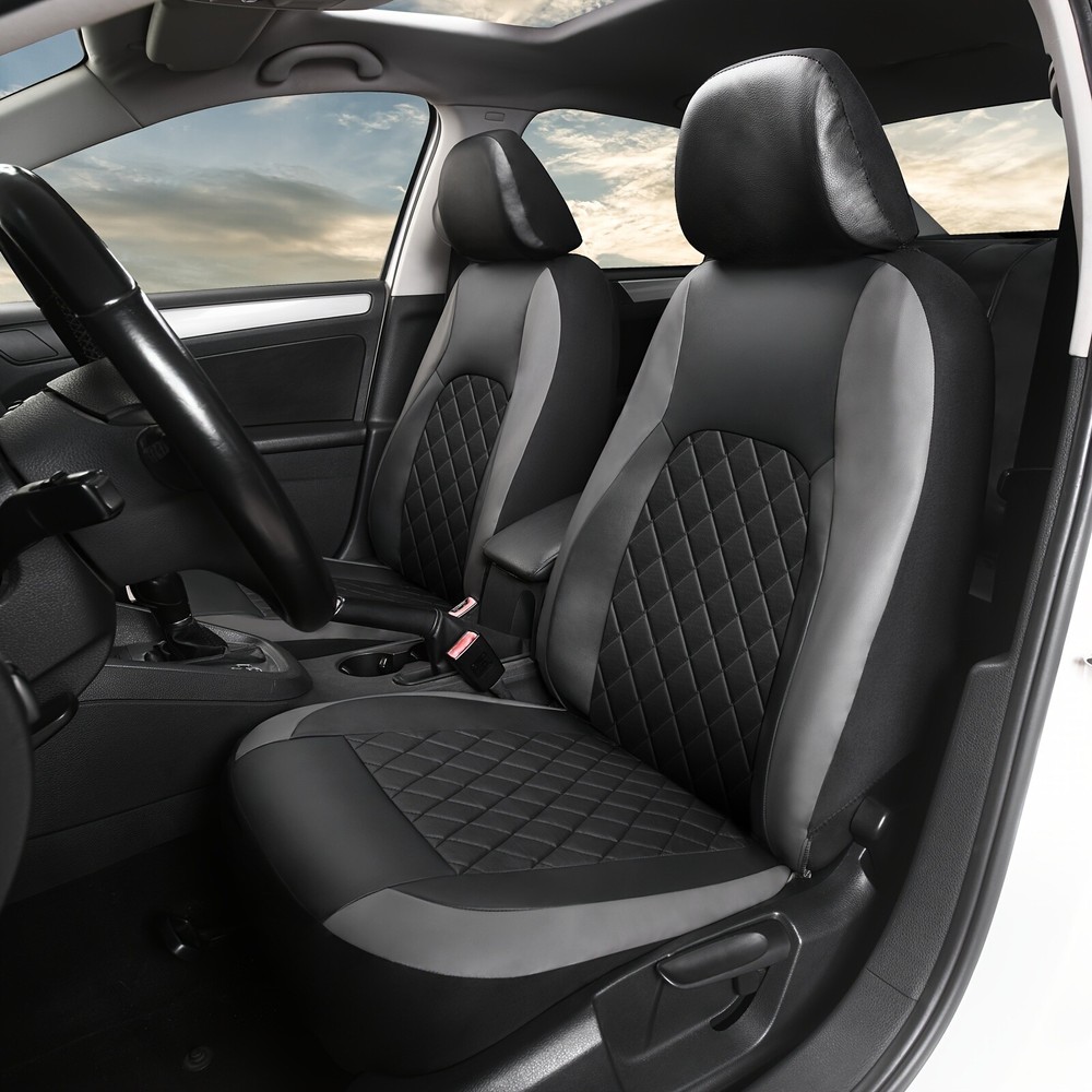 Leather Car Seat Covers Full Set 5-Seats Front Rear Protector Cushion For TOYOTA