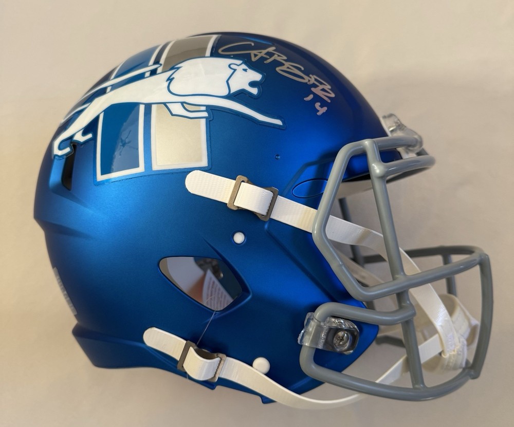 Amon Ra St Brown Signed Detroit Lions 2023 Alternate Speed Authentic Helmet BAS