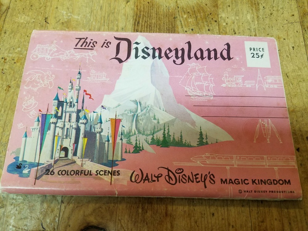 1960s Vintage Disneyland Fantasyland 26-Scene Original Postcard Folder