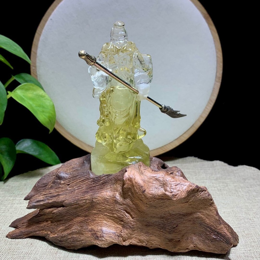 391g AAA Natural Citrine Quartz Hand-Carved Crystal Skull for Reiki Healing with Stand