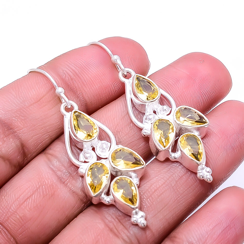 Citrine Multi Collet 925 Sterling Silver 1.95