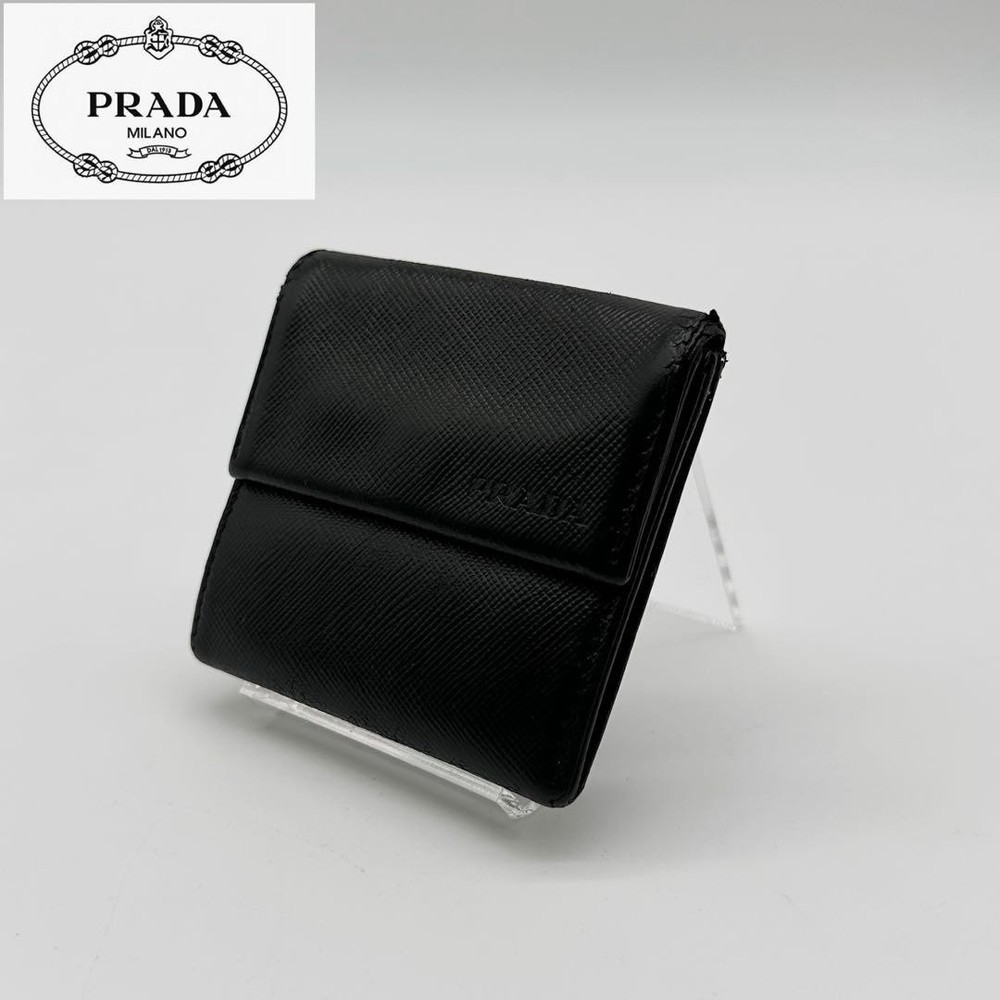 PRADA Saffiano Leather Coin Case in Excellent Condition Campaign Sale