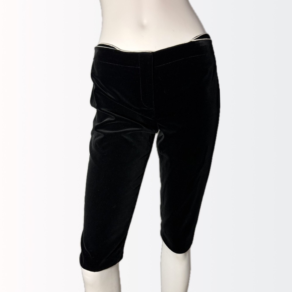 Alexander McQueen Fall 2006 Velvet Satin-Piped Notched Bumster Shorts Pants 40 4