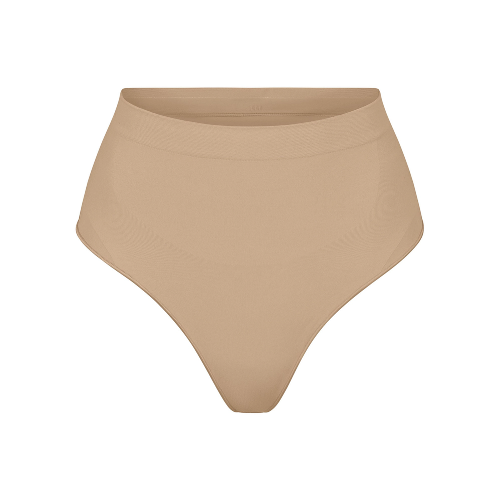 SKIMS Seamless Sculpt Mid Waist Thong for Women in Clay Size S M  