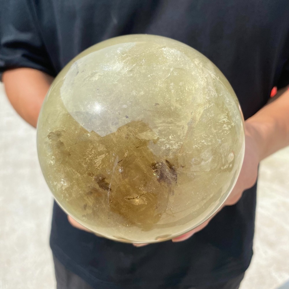 5.5lb Natural Citrine Sphere Quartz Crystal Reiki Healing Gemstone Ball for Energy Balancing and Spiritual Wellness