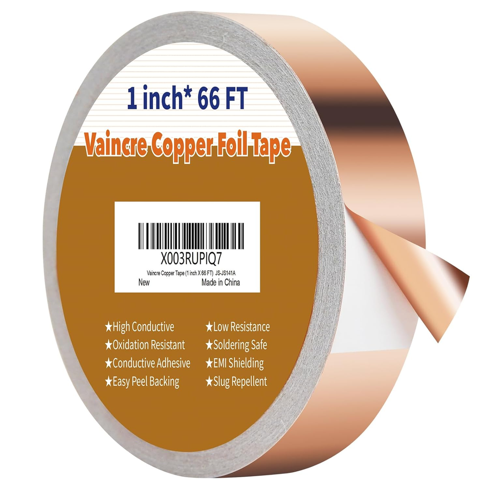 Copper Tape (1Inch X 66 FT), Copper Foil Tape with Conductive Adhesive