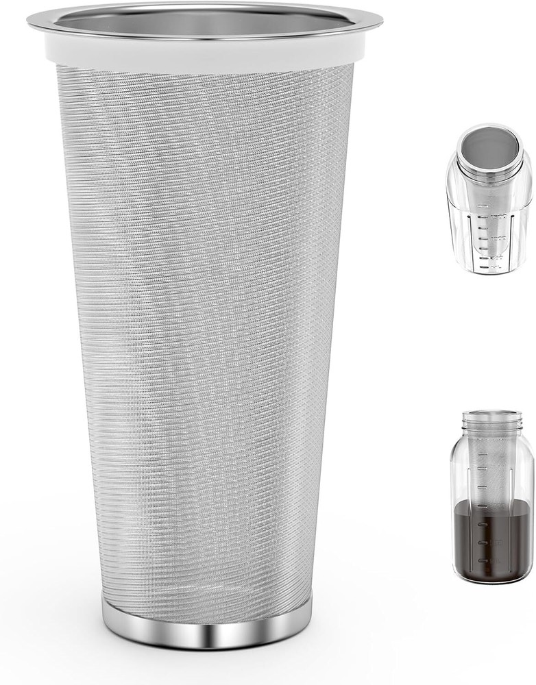 Cold Brew Coffee Filter for 32Oz Wide Mouth Mason Jar, 304 Stainless Steel Strai