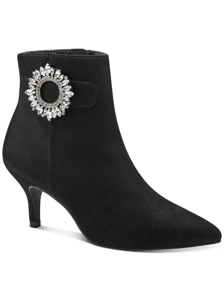 CHARTER CLUB Womens Black Embellished Crafta Pointed Toe Kitten Heel Booties 6 M