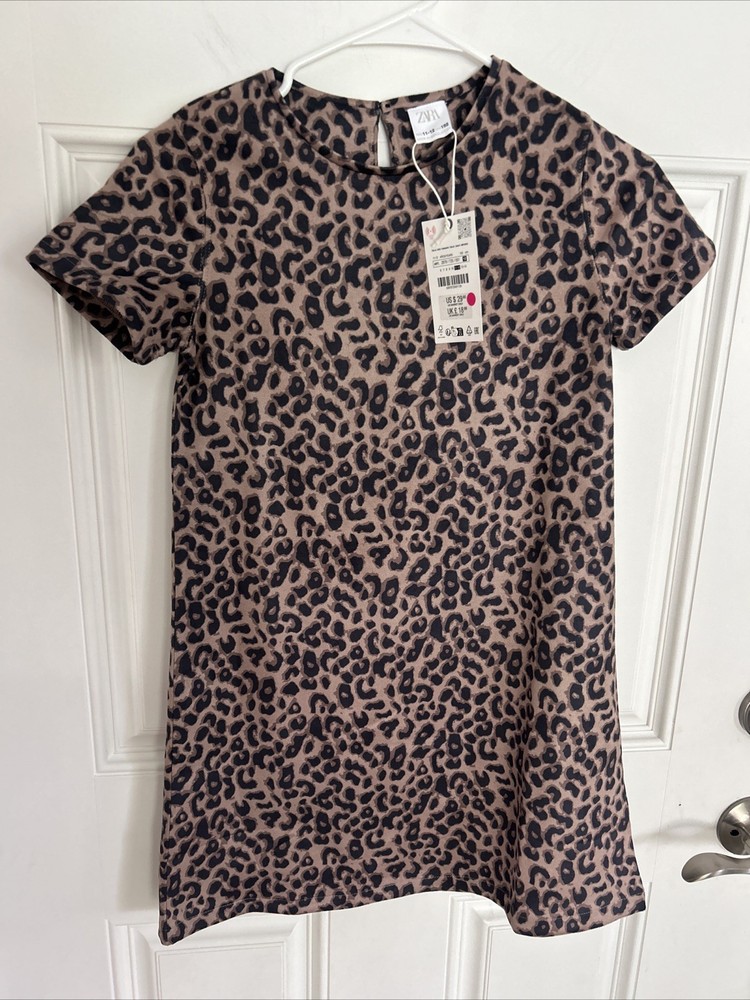 Zara Kids Cheetah Print Dress Size 11-12 NWT