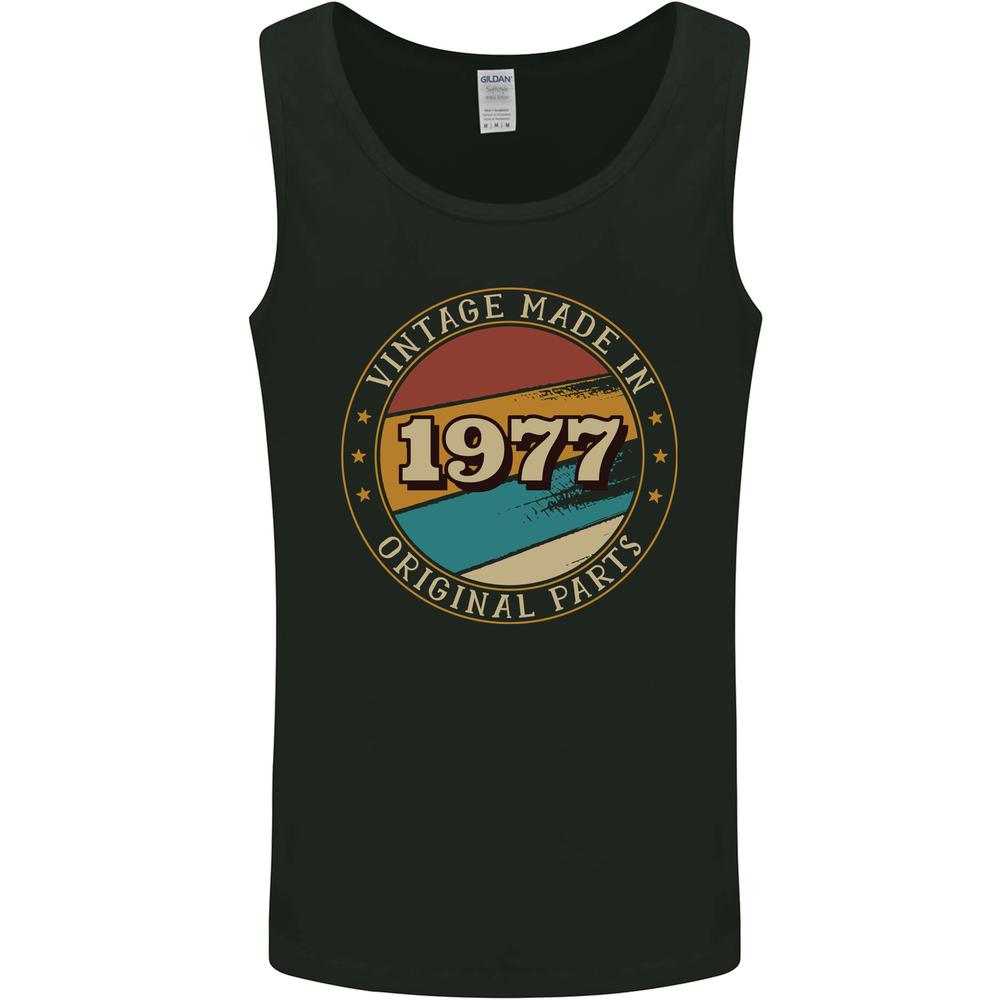 48th Birthday Vintage Made In 1977 Mens Vest Tank Top