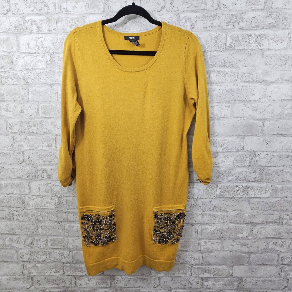 Alfani Womens Sweater Dress Sequen Size Medium
