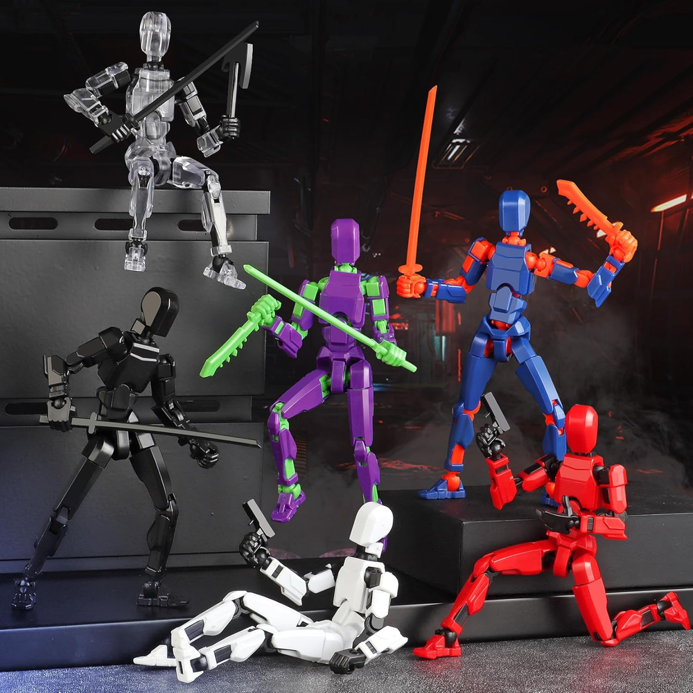T13 Action Figure Set 6 PCS T 13 Robot Action Figure Titan 13 3D Printed Toys