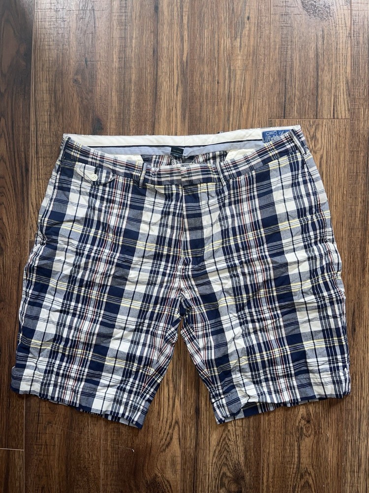 Polo Ralph Lauren Chino Shorts Madras Plaid Blue White Red Yellow Men's Size 40