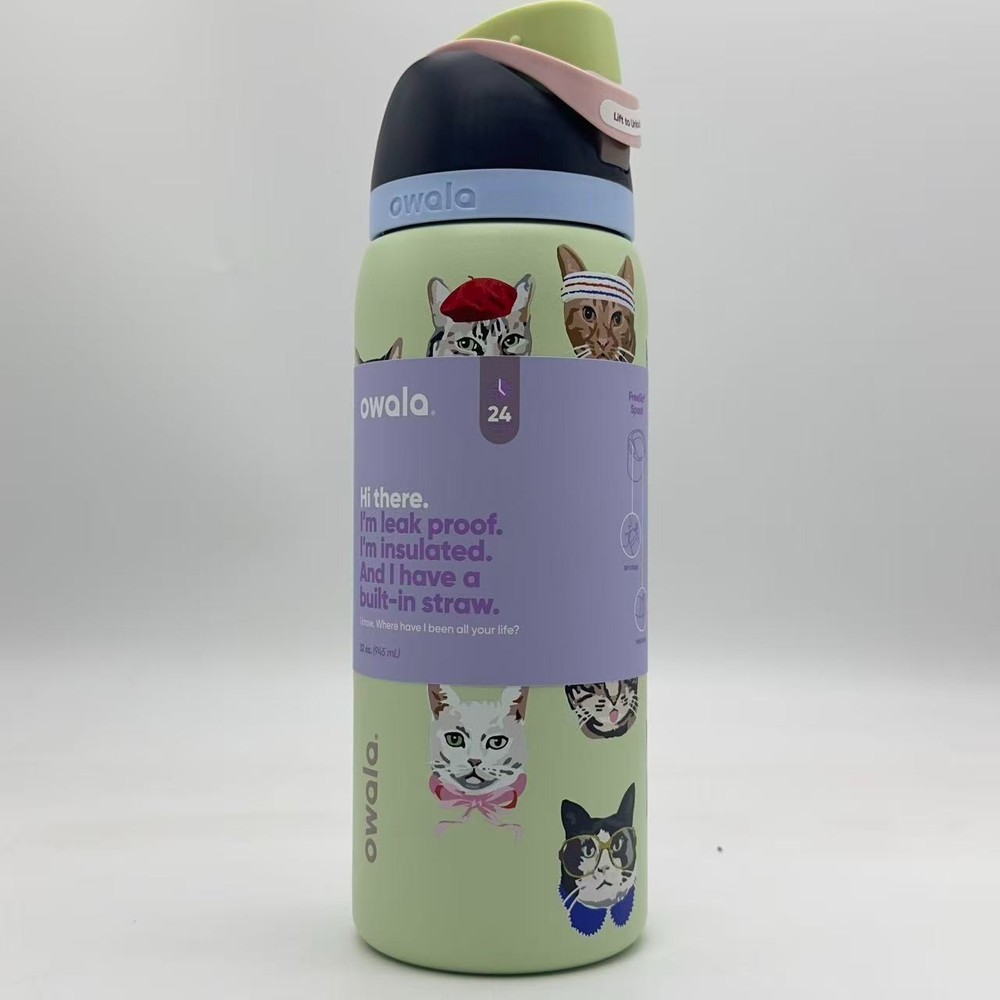 Owala 32oz FreeSip Water Bottle Cat Collage Catwala Urban Outfitters Exclusive