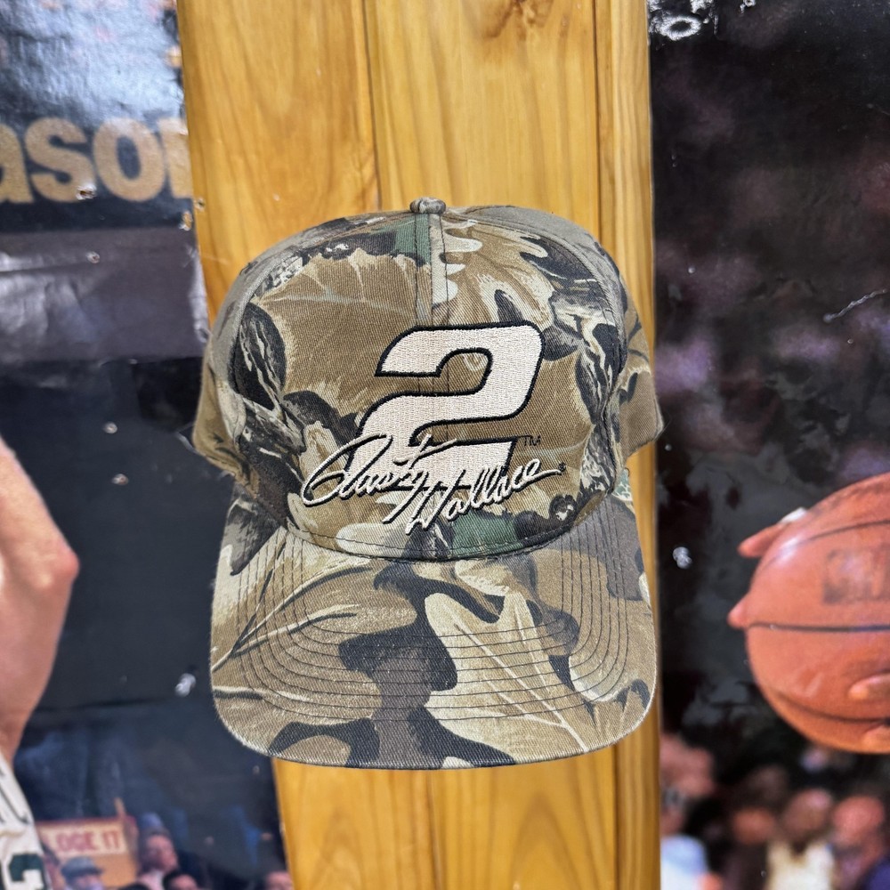 Rusty Wallace Hat Cap Snap Back Mens Camo NASCAR Racing camouflage 90s