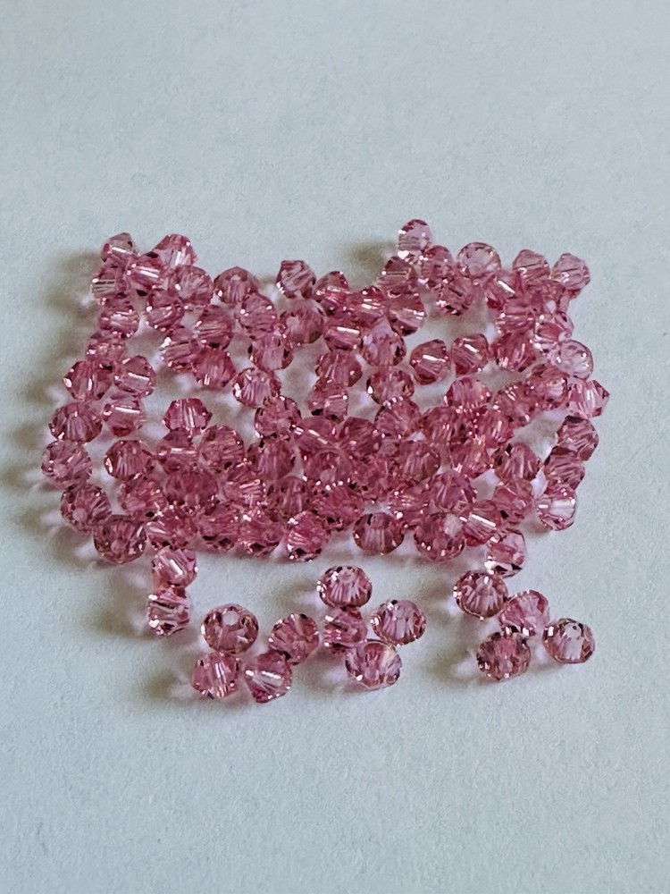 100pc Swarovski Crystal Light Rose 3mm Bicone 5301Beads