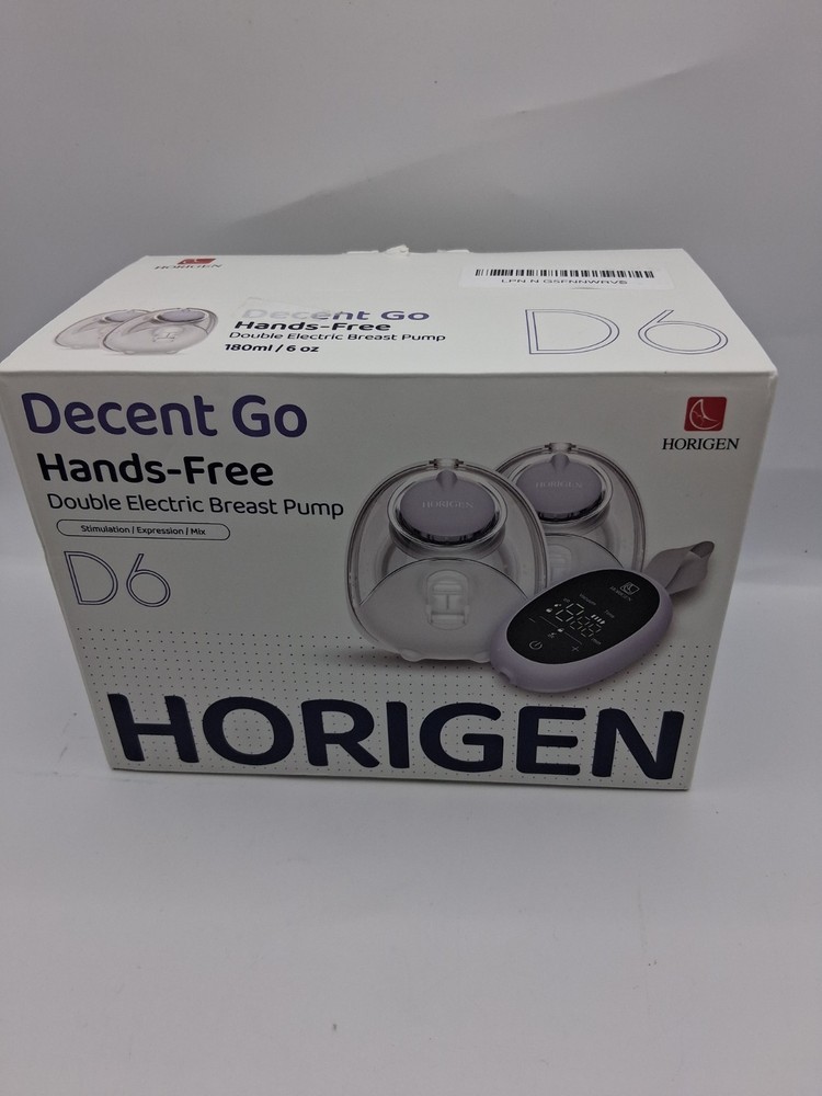 New Double Electric Breast Pump D6 Horigen Hands Free Decent Go Black Gray