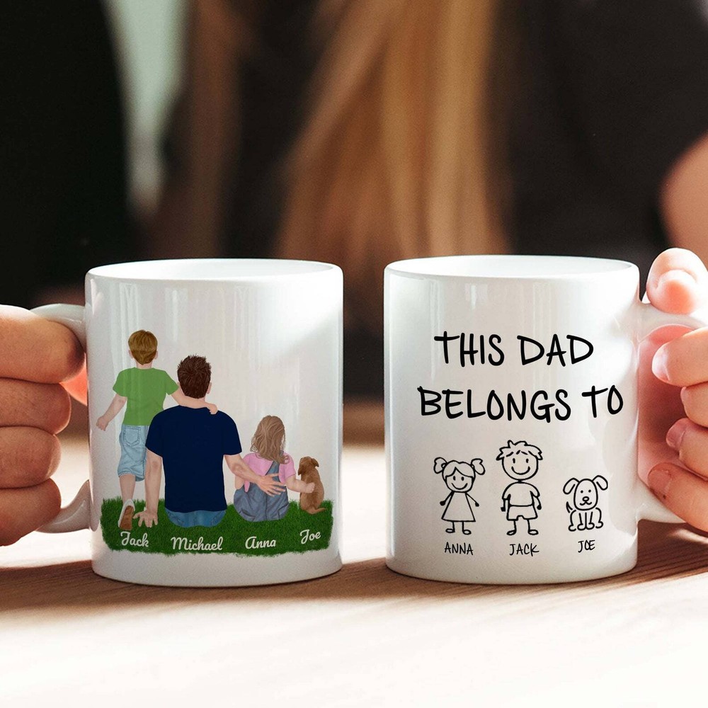 Personalized This Dad Belongs To Coffee Mug Gift For Dad Gift For Fathers Day
