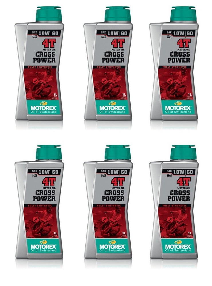 6 Bottles Motorex 10W-60 Cross Power Synthetic 4T Engine Oil Motorcycle Racing