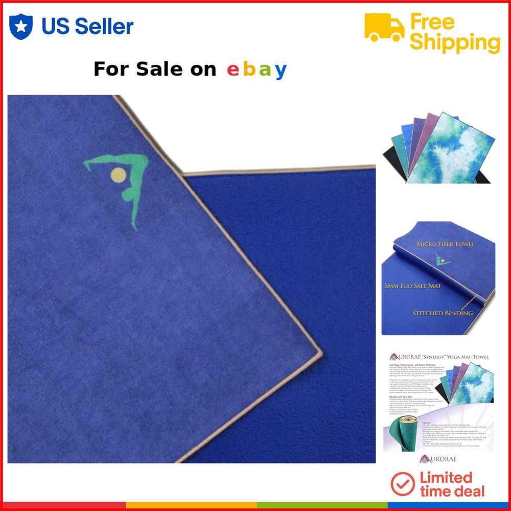 2in1 Non-Slip Yoga Mat & Microfiber Towel - Durable Odorless Washable