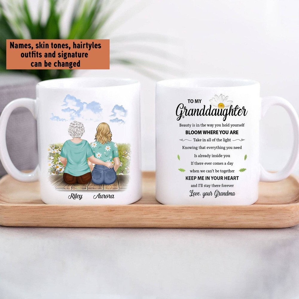 Custom To My Granddaughter Mug From Grandma Take In All The Light Personalized
