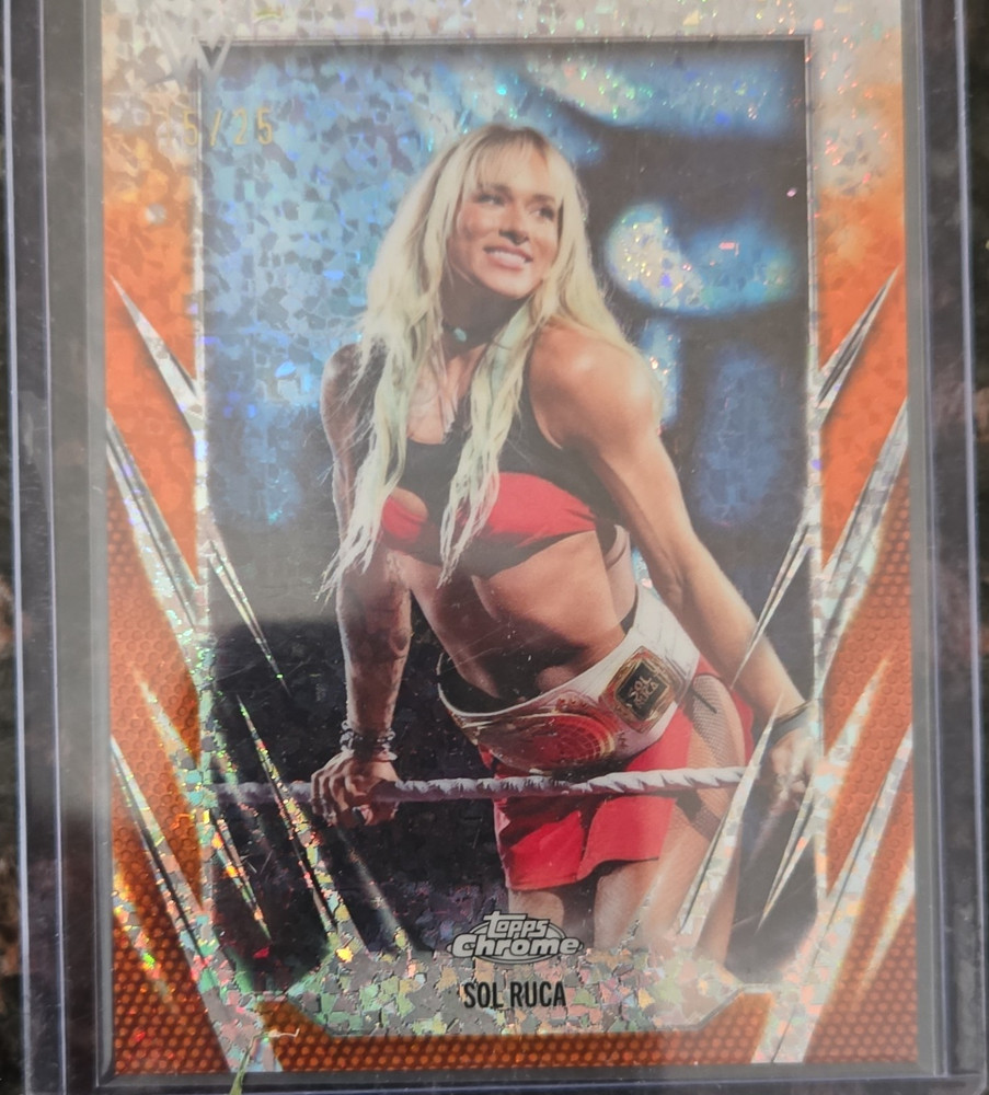 2026 Topps Chrome WWE Sol Ruca Orange Parallel Serial /25 Trading Card #34