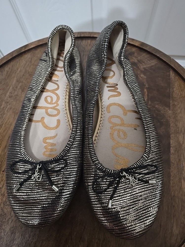 Sam Edelman Felicia Pewter Ballet Flats 7.5