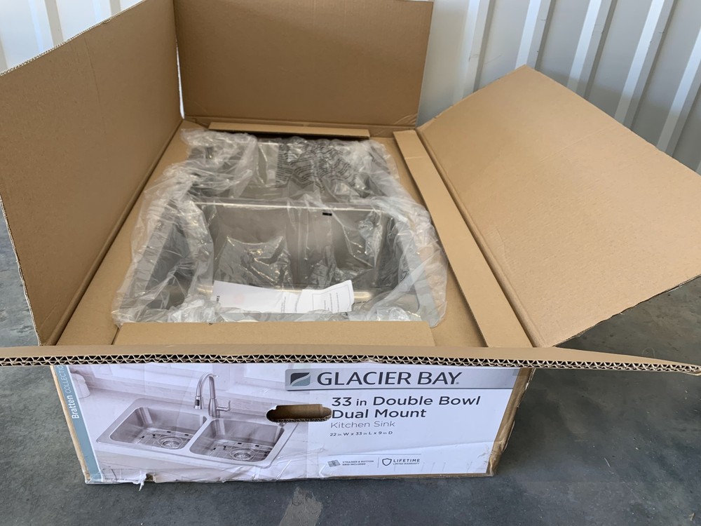 Glacier Bay 1006 396 495 Double Bowl Dual Mount Kitchen Sink 33