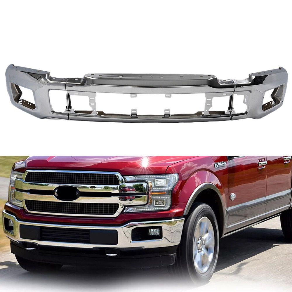 2018-2020 Ford F150 Pickup Truck Chrome Front Bumper Face Bar w/ Fog Lights Hole