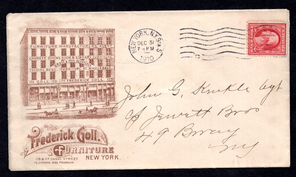 US 1910 ADVERTISING FURNITURE STORE COVER NEW YORK TO CITY