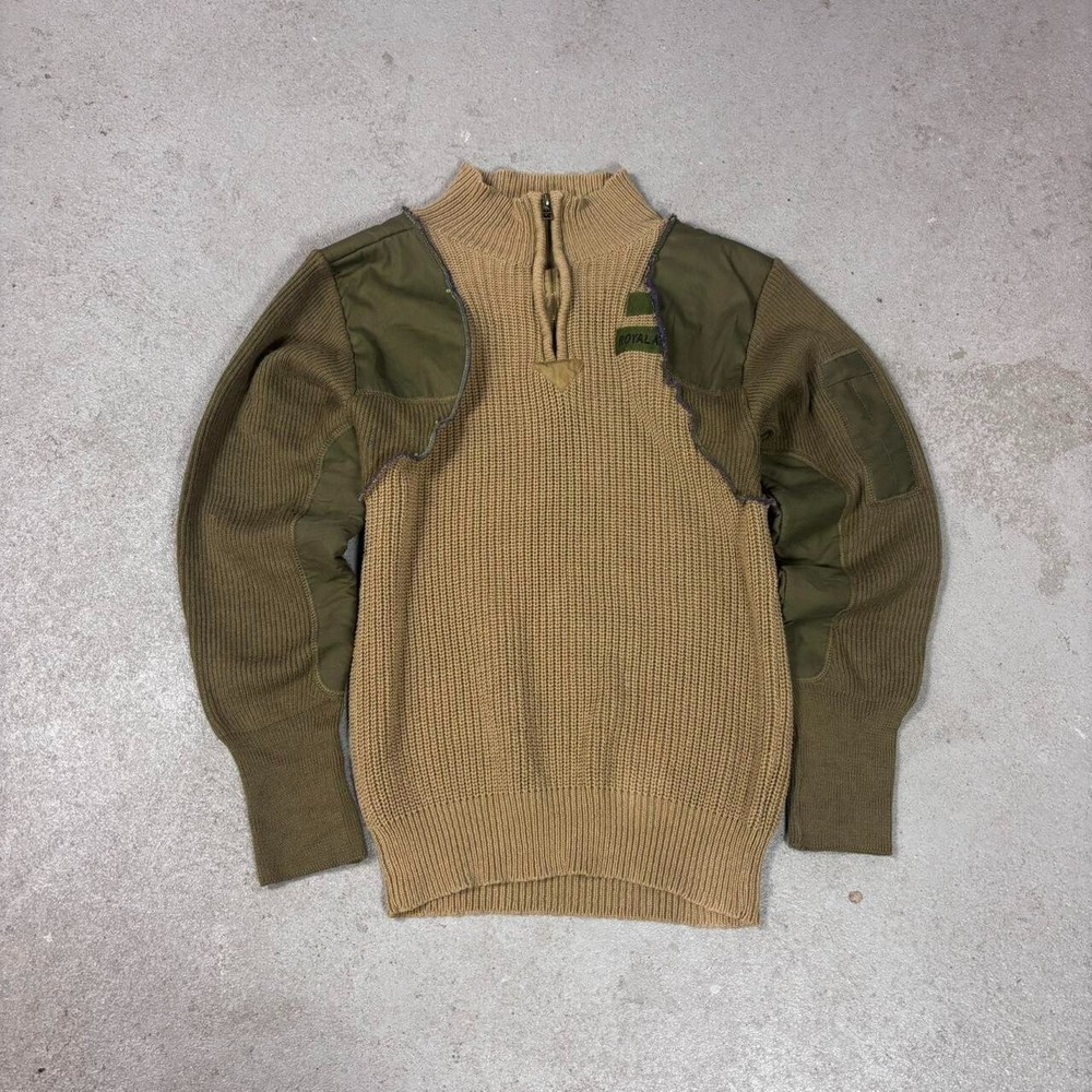 Vintage Y2K military surplus ribbed archive sweater for men