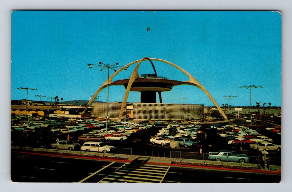 Los Angeles CA-California Skyhigh Restaurant Airport Terminal Vintage Postcard