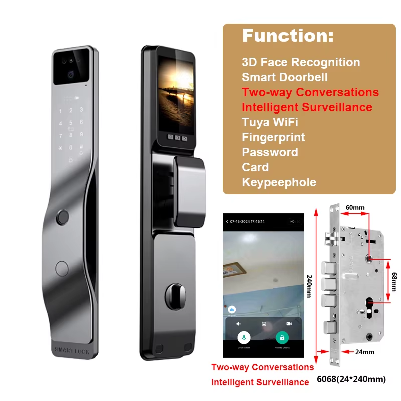 2025 Smart Door Lock with 3D Face Recognition & Wi-Fi for Smart Homes