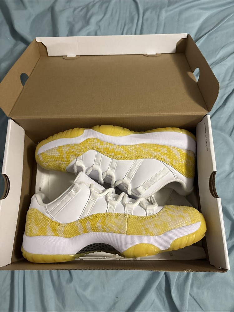 Size 10.5 - Air Jordan 11 Low Yellow Snakeskin W
