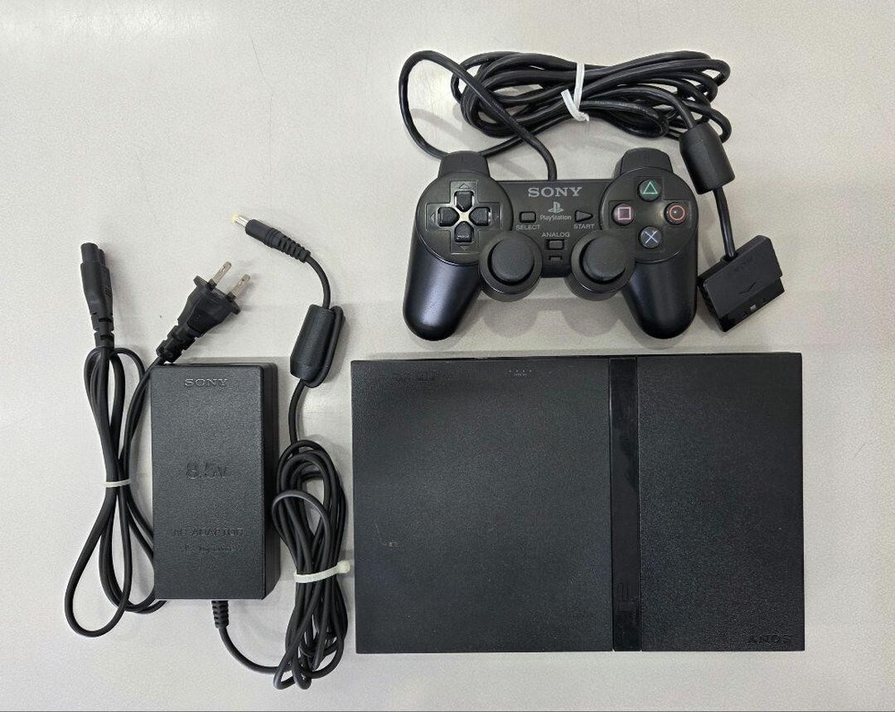Sony PlayStation 2 Slim PS2 Console SCPH-70000 Black Used Good Condition Japan Import