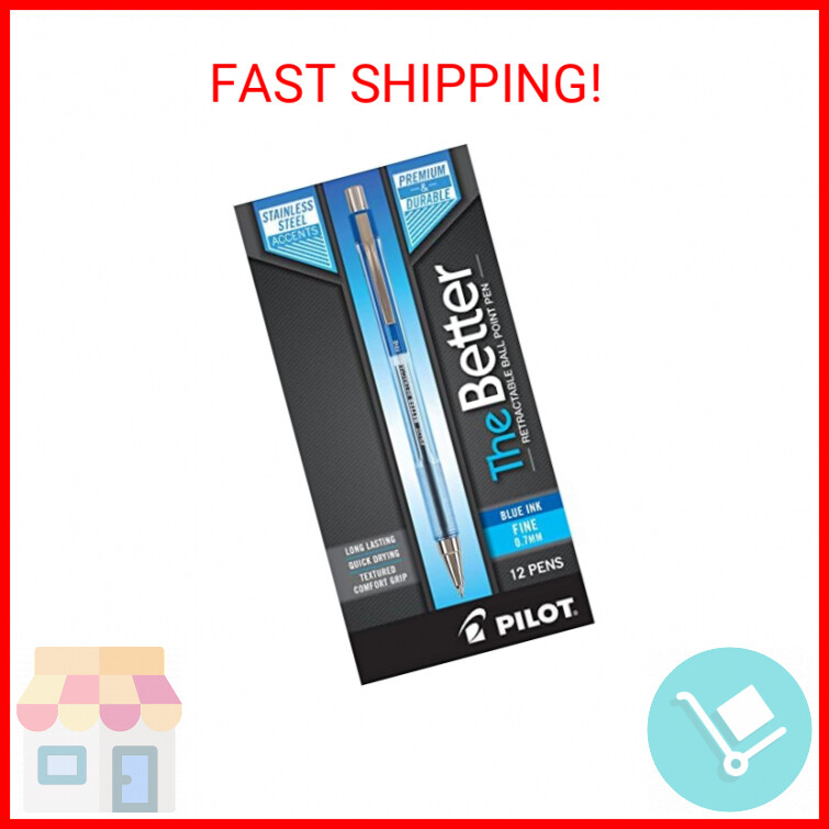 Pilot The Better Ball Point Pen Refillable & Retractable Ballpoint Pens, Fine Po