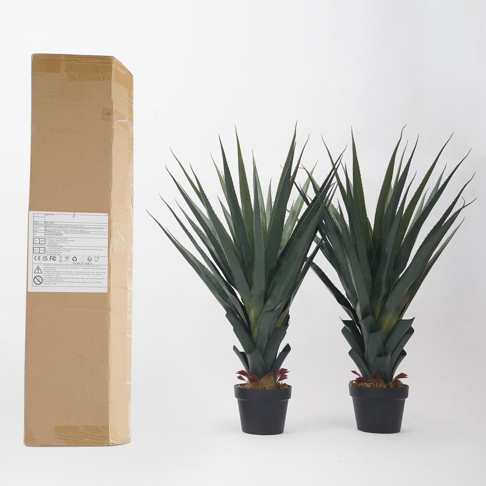 2-Pack Lifelike Agave Plants, Durable PE, Low Maintenance, Perfect for Home