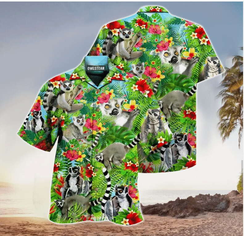 Lemur Apparel Lemur 3D HAWAII SHIRT US Size Christmas Gift Halloween Gift