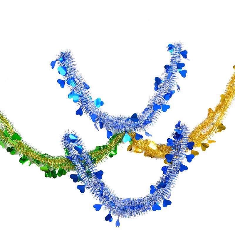 10PCS 2m Colorful Shiny Ribbon Garland for Wedding Birthday Party Wall Decor