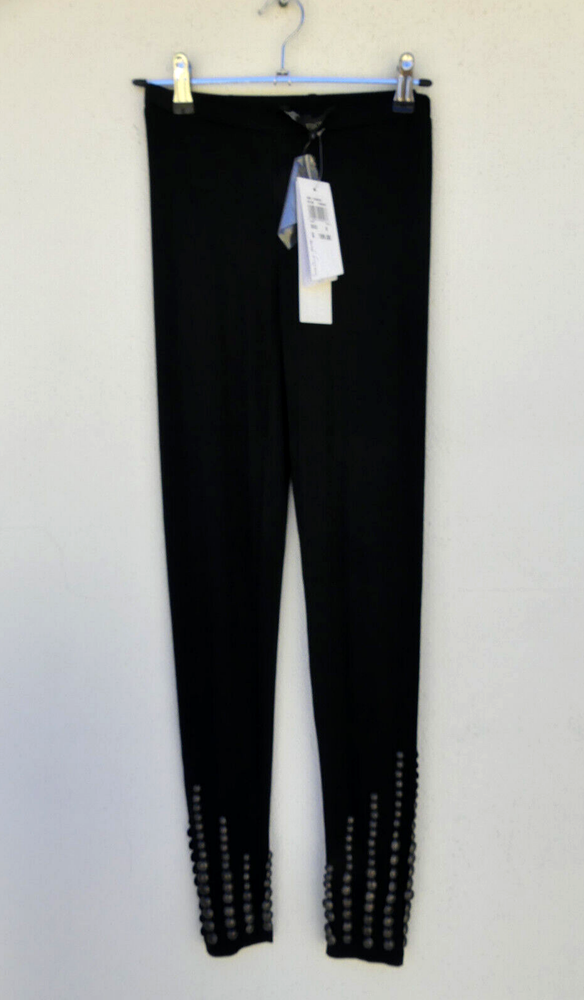 Charlie Brown Black Studded Leggings Size 6 NWT Stretchy Lounge Pants with Beads