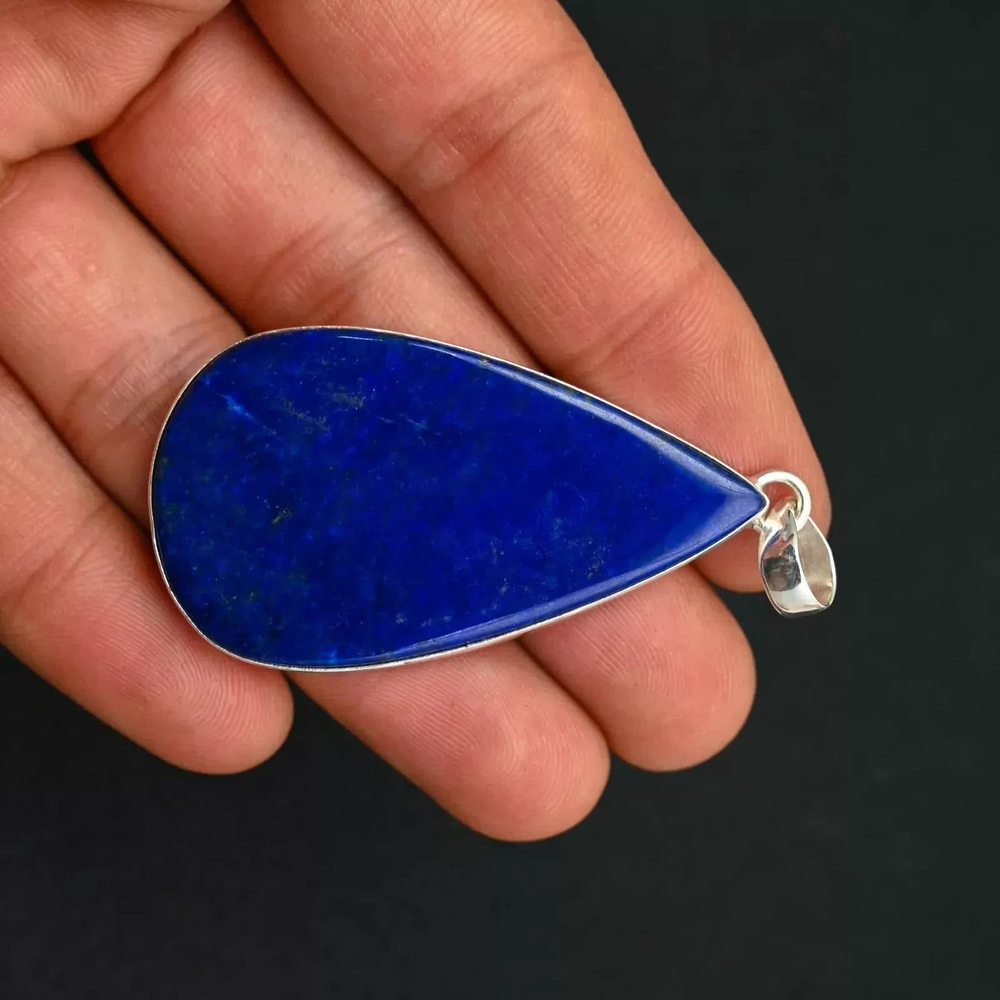 Amazing Lapis Lazuli Gemstone925 Sterling Silver Handmade Jewelry 35 ct Pendant