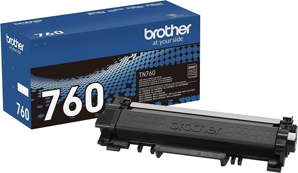 Brother Genuine TN760 High Yield Black Toner Cartridge 1 pack