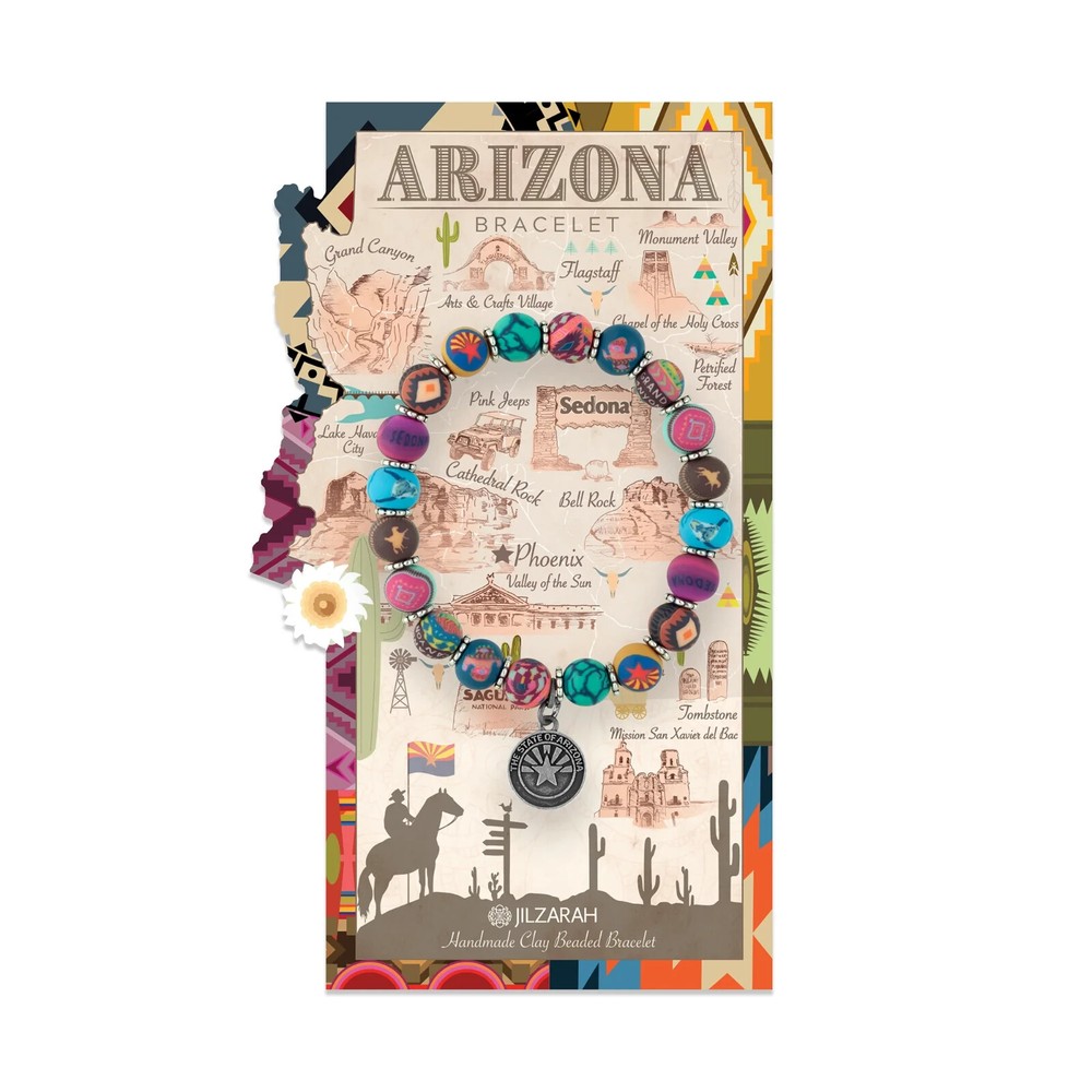 JILZARAH Handmade Clay Beads Arizona State Bracelet 8mm